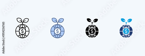 Green Economy Multiple Icon Illustration Vector