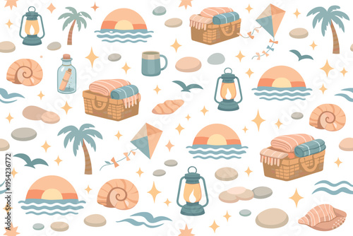 Relaxed coastal evening and peaceful summer travel memories with calm holiday atmosphere