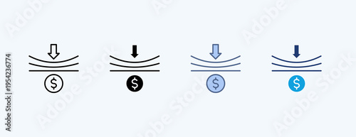 Economic Reslilience Multiple Icon Illustration Vector