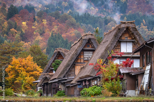 Gassho-zukuri style farmhouses in Shirakawa-go, Gifu Prefecture, Japan