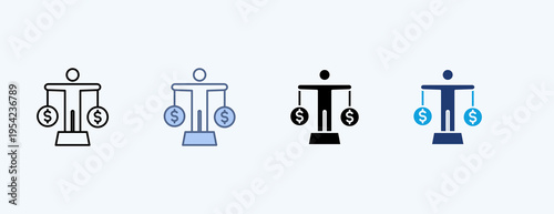Economic Equity Multiple Icon Illustration Vector
