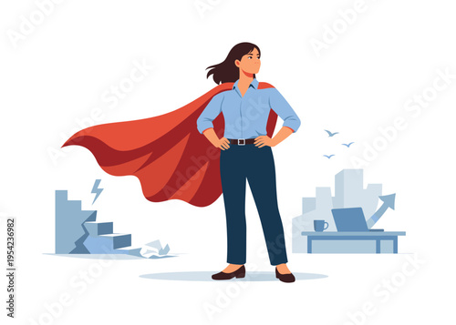 A personal empowerment scene where an individual overcomes challenges and steps into a stronger version of themselves in everyday life, symbolizing confidence and inner strength in