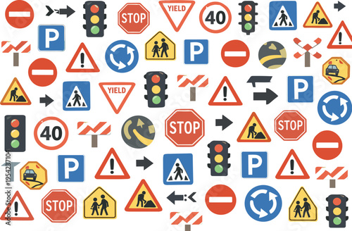 Urban road safety awareness and everyday city navigation with clear informative transport theme