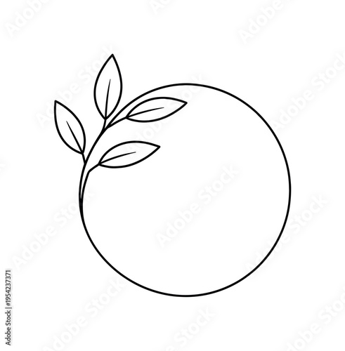 Trendy greenery botanical elements representing sustainable lifestyle, eco-friendly branding, and natural wellness aesthetics in modern design systems, a minimal leafy branch