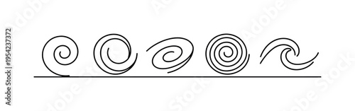 Modern abstract spiral forms used in graphic design systems and visual identity elements that communicate continuity, motion, and creative expression in contemporary layouts, a