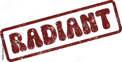 Elegant Radiant Word Stamp Evokes Brightness Glow for Beauty Success Happiness