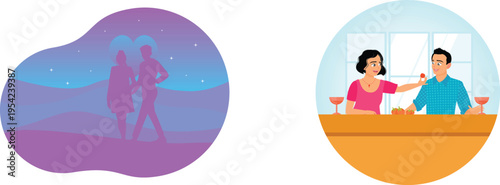 A couple enjoying a romantic evening