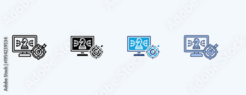 Digital Strategy Multiple Icon Illustration Vector