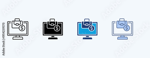 Online Business Multiple Icon Illustration Vector