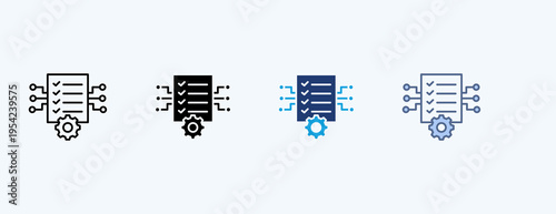 Data Technology Multiple Icon Illustration Vector