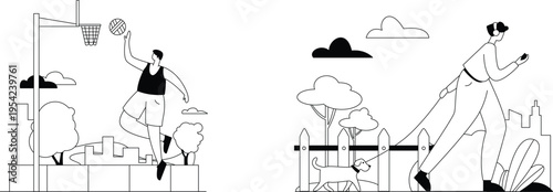 People engaging in outdoor recreational activities