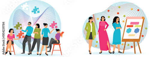 A diverse group of businesspeople collaborating