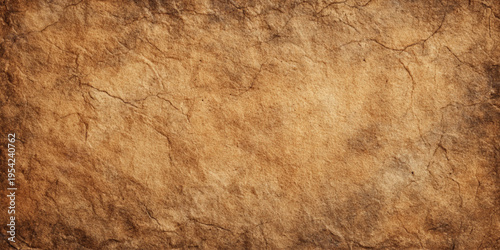Vintage brown grunge crumpled paper texture background with wrinkled rough surface and aged antique parchment design.