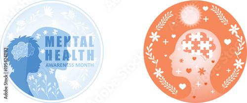 Mental health awareness month campaign graphics