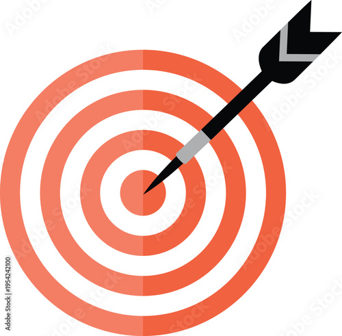 A dartboard with an arrow hitting the bullseye