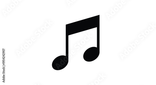 Simple black musical note icon on a white background