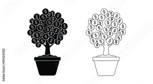 Money tree illustration a visual representation of financial growth and prosperity