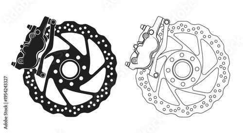 Detailed illustration of a disc brake system showcasing components and design