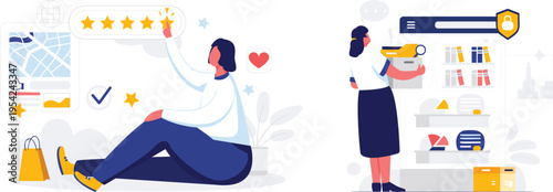 People rating and buying online