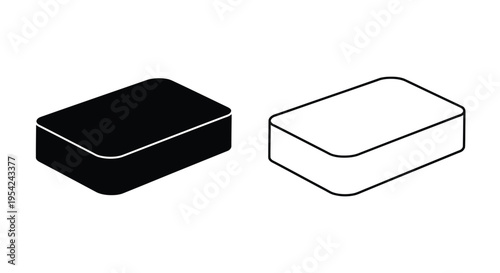 Isometric rectangular prism illustrations in contrasting black and white tones