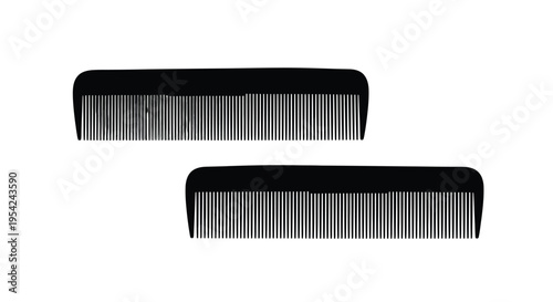Two black combs are displayed against a plain white background