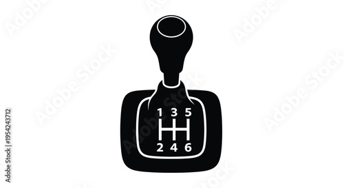 Black and white illustration of a six speed manual transmission gear shift knob