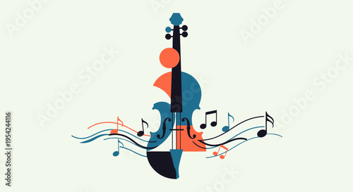 Vibrant Cello Music Instrument Illustration Design.