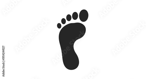 Black Footprint Icon Symbol Sign.