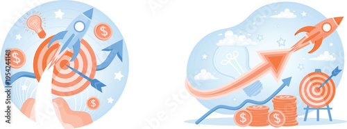 Business growth and financial success concept