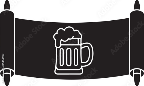 Beer Mug Banner Sign – Pub Drink Celebration Illustration