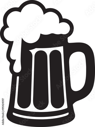 Foamy Beer Mug – Cold Drink Brewery Beverage Illustration