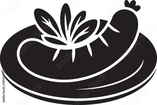 Grilled Sausage Garnished Dish – Delicious BBQ Food Illustration