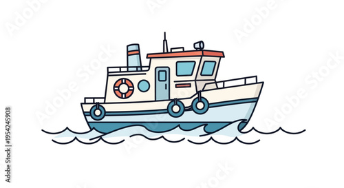 Small boat on the water sailing.