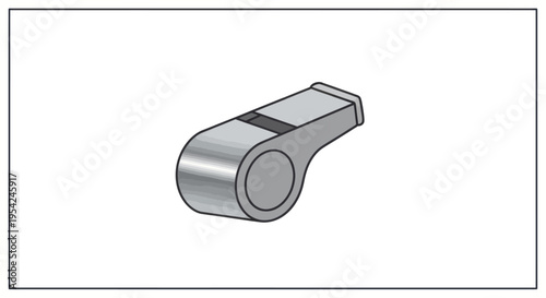 Metal Whistle Instrument Closeup.