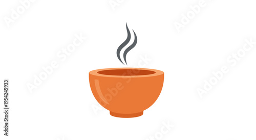 Steaming hot clay tea bowl.