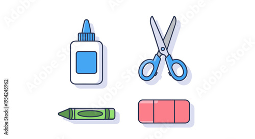 School supplies for kids education.