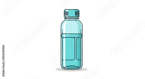 Clear plastic water bottle with cap.