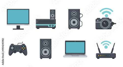 Collection of modern electronic devices.