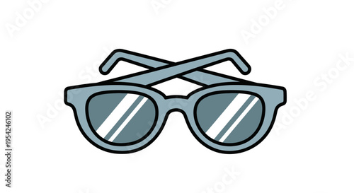 Gray sunglasses with folded arms up.