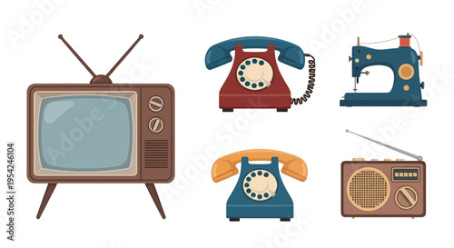 Retro Communication Devices and Electronics.