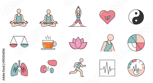 Wellness icons for health and fitness.