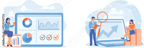 Analyzing business growth and market research through data visualization and teamwork