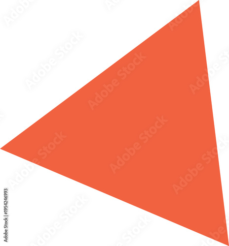 A bold red triangle occupying a large portion of a white background space