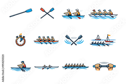 Icon image cue regatta generation equipment motion smooth simple handle scene vector