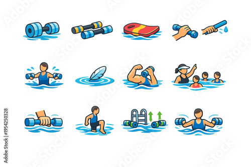 Class resistance image bars pool vector generation icon fitness strength simple scene
