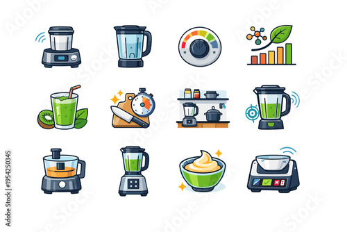 Simple cue generation vector image smart icon processor cup texture blending efficiency