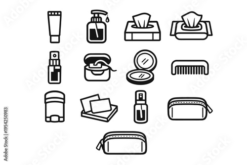 Hygiene pouch vector simple blotting floss icon compact image pack dental generation