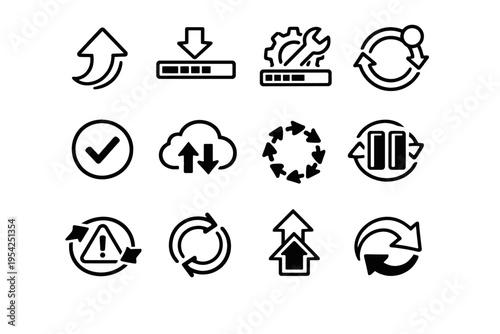 Check image alert progress spinner vector installing update icon sync generation simple