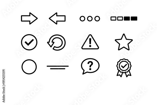Indicator section arrow badge simple vector bar generation step outline form icon