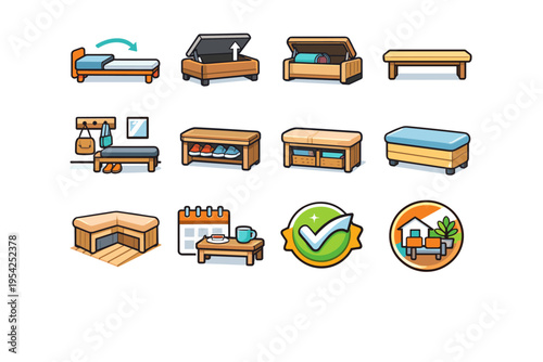 Convertible simple edge mark image icon seating generation storage vector placement form